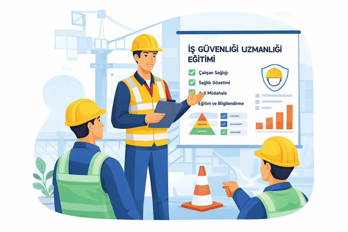 Modern endüstriyel tesiste risk analizi yapan UDEM Akademi İSG uzmanı.