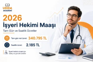 2026 işyeri hekimi maaşı ve saatlik ücret hesaplaması yapan doktor.